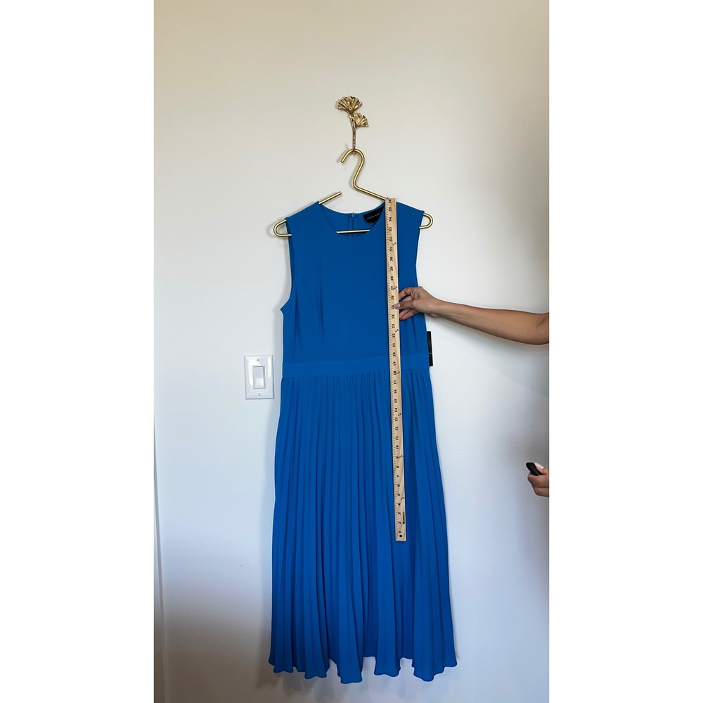 NWT Donna Morgan Dress Sleeveless Crepe Pleated Skirt Midi Brilliant Blue‎ 18 - Picture 8 of 8